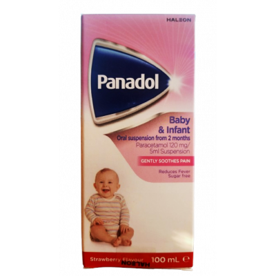 PANADOL BABY & INFANT 120 MG / 5 ML ( PARACETAMOL ) STRAWBERRY FLAVOR ORAL SUSPENSION 100 ML